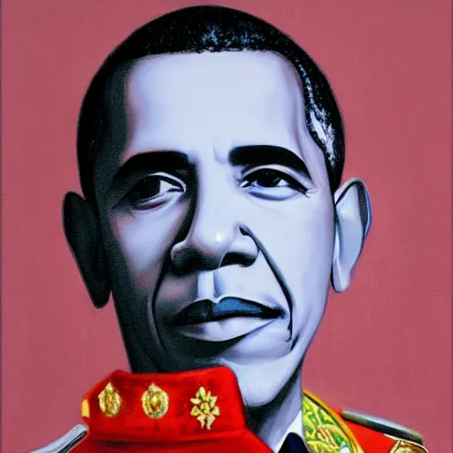 Image similar to portrait of obama painted as a monarch, painting by Cecil Beaton