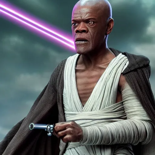 Prompt: a picture of rey and mace windu combined, detailed, 4 k, realistic, accurate