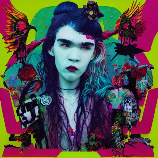 Image similar to Grimes - Book 1 album cover, album art, album cover art, 8k