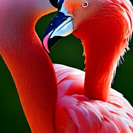 Prompt: wonderful portrait of a flamingo. Lovely feathers. Strapping lad.