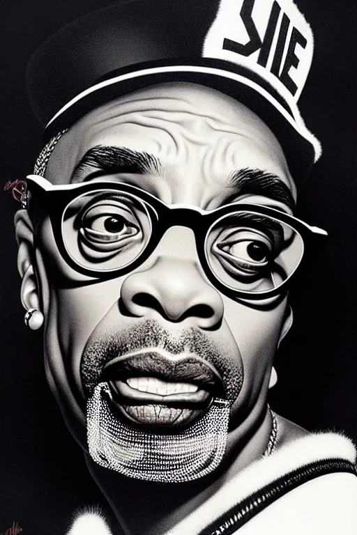 Prompt: spike lee by gil elvgren and norman rockwell and rob gonsalves and hajime sorayama, hyperrealistic, high detail, ultra detailed, highly detailed face, ruffled fabric