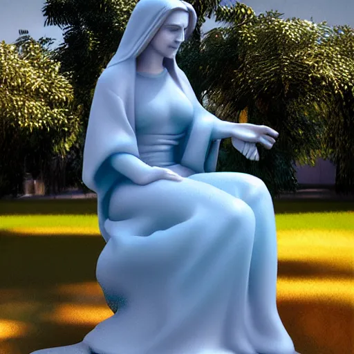 Prompt: an ombre madonna statue inspired by soap bubbles, unreal engine 5