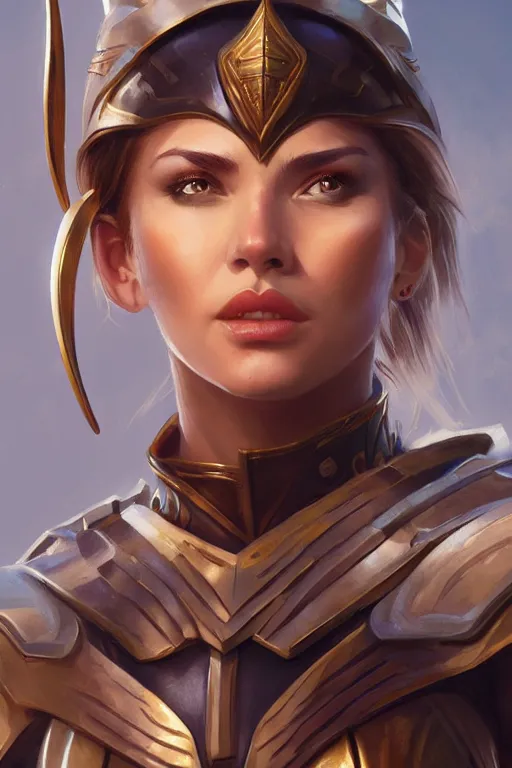 Image similar to amazon valkyrie athena, d & d, fantasy, portrait, highly detailed, headshot, digital painting, trending on artstation, concept art, sharp focus, illustration, art by artgerm and greg rutkowski and magali villeneuve