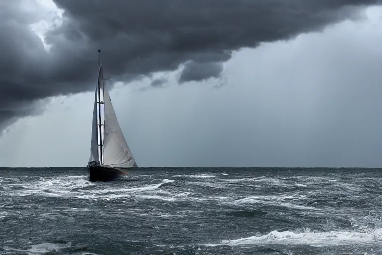 Image similar to sailing off into the storm