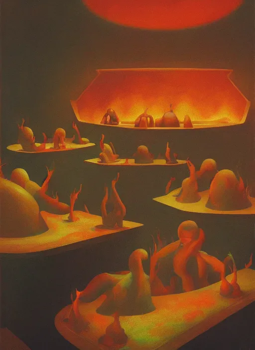 Image similar to spherical lava people at underwater neo-andean restaurant Edward Hopper and James Gilleard, Zdzislaw Beksinski highly detailed