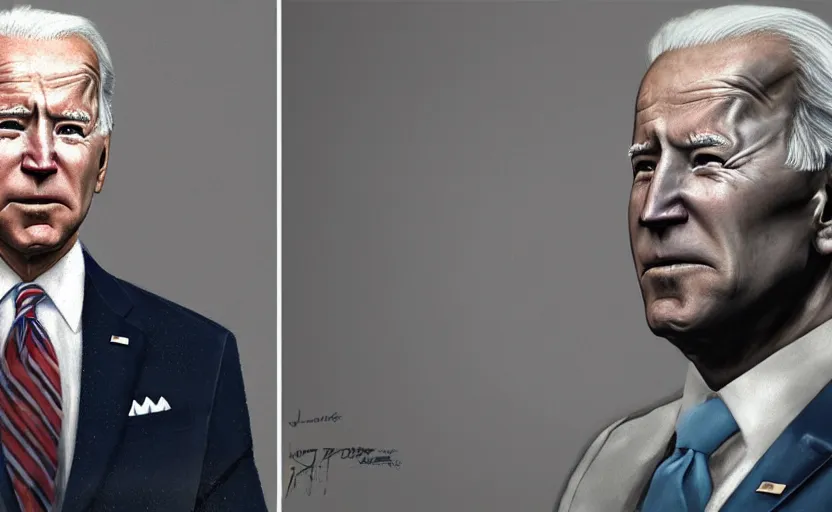 Image similar to joe biden in markrath, skyrim, a photorealistic painting