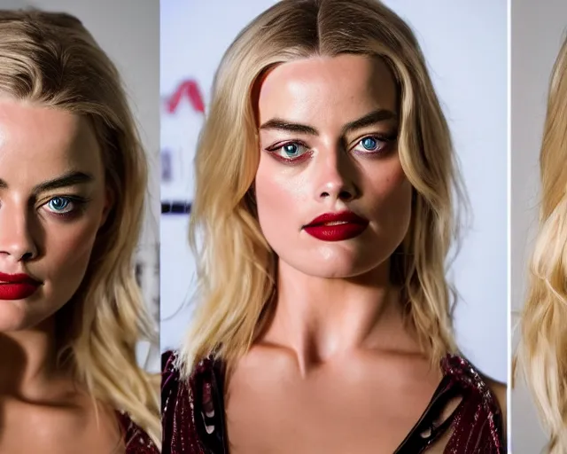 Image similar to a beautiful mix of margot robbie and amber heard, hyper realistic face, beautiful eyes, cinematic, long shot, hyper detailed, 8 5 mm photograph, 8 k resolution, film still, sharp lens, wide lens