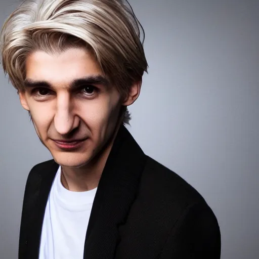 Image similar to handsome xqc, studio shot