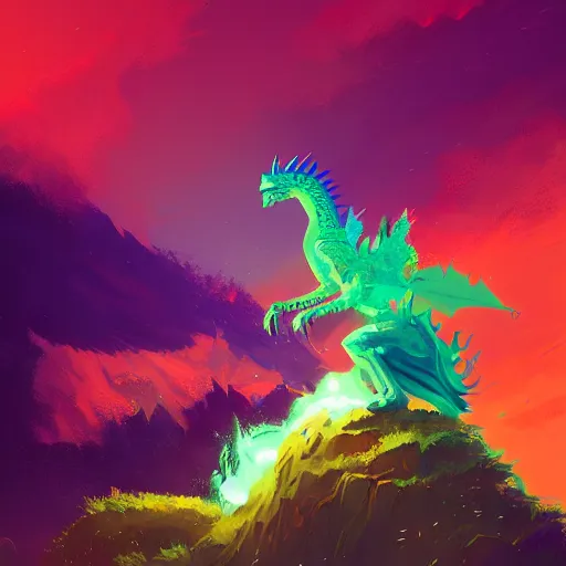 Image similar to a hero slaying a dragon, high fantasy, magical, mythical, digital art, trending on artstation, by alena aenami, by petros afshar, by anton fadeev, by anato finnstark