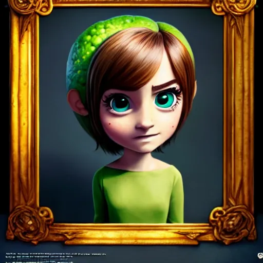 Prompt: an epic chibi comic book style portrait painting of an avacado as emma watson, character design by mark ryden and pixar and hayao miyazaki, unreal 5, daz, hyperrealistic, octane render, cosplay, dynamic lighting, intricate detail, harvest fall vibrancy, cinematic