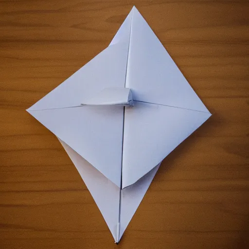 Image similar to a paper airplane that should theoretically beat all the records, photography, ambient light