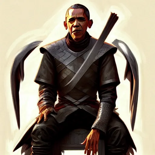 Image similar to obama in game of thrones, highly detailed digital painting, artstation, concept art, smooth, sharp focus, illustration, art by artgerm and greg rutkowski and alphonse mucha