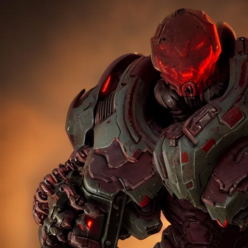 Image similar to doom slayer from doom eternal, photography