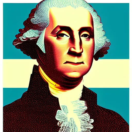 Prompt: George Washington smoking, pop art