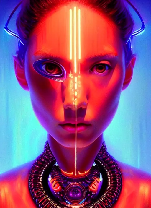 Image similar to a highly detailed long shot photo of intricate female face portrait, futurism, rococo, cyber neon lighting, detailed futuristic fibonacci jewelry, profile posing, hyper photorealistic, crispy quality, digital photography, trending in pinterest, cinematic, 4 k ultra hd, art by pascal blanche, art by greg rutkowski, art by artgerm,