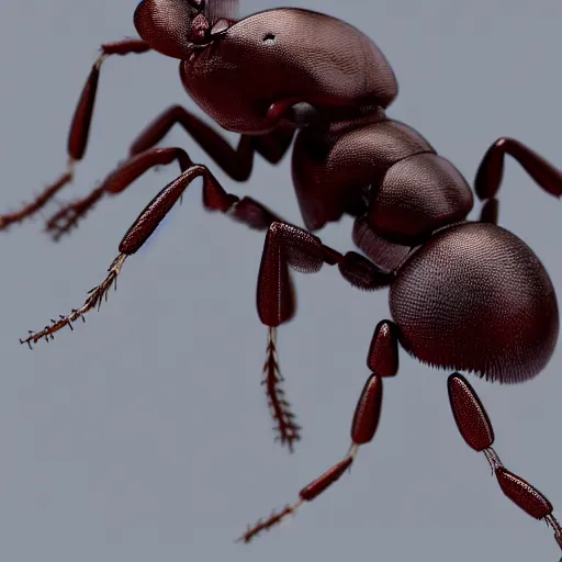 Image similar to a close up shot of an ant struck by bioluminecent lightning, 88mm, octane render, cinematic lightning, artstation, hyperrealistic, extremely detailed, 8k render