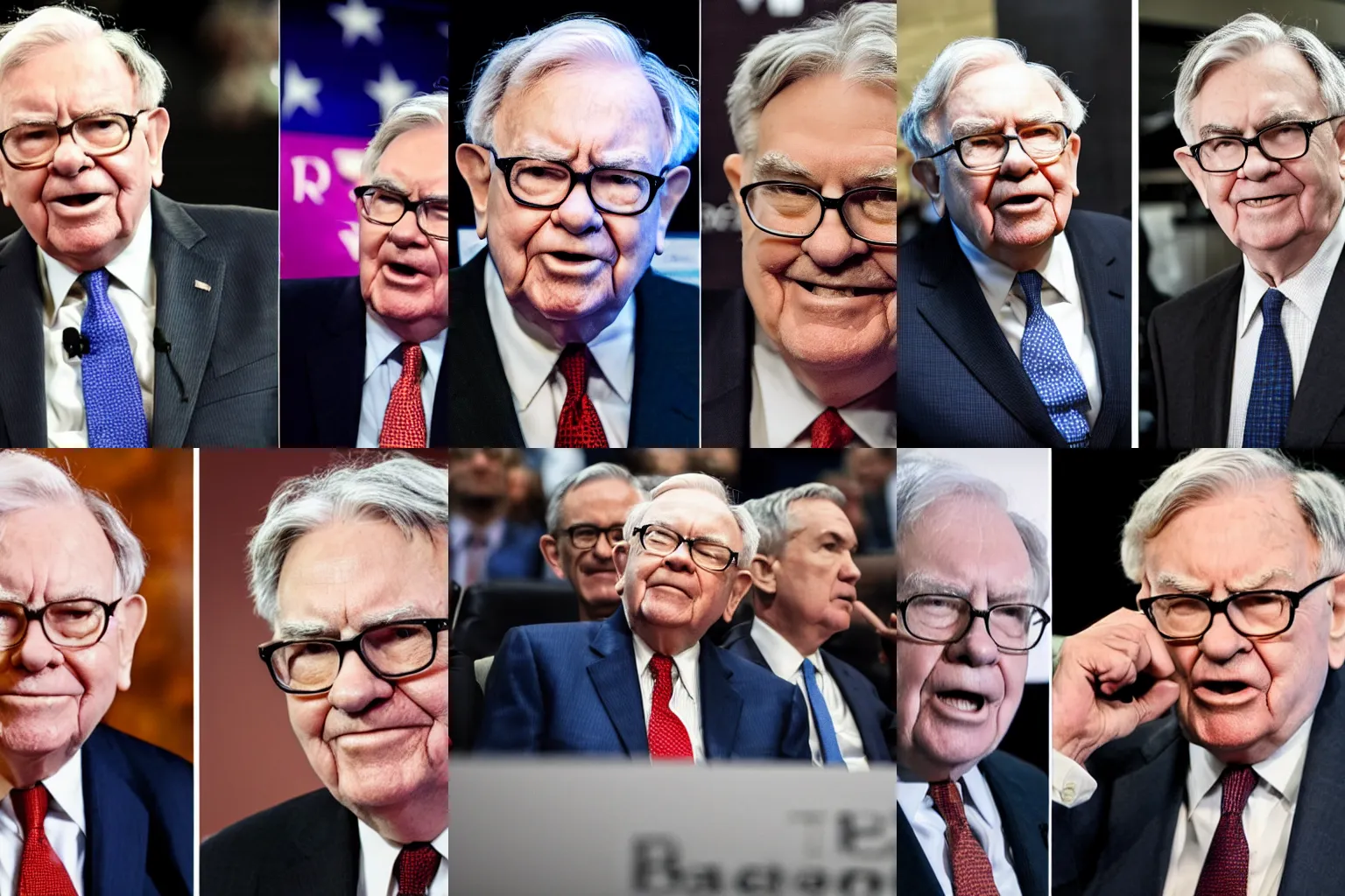 Prompt: warren buffet and jerome powell have a battle to the death in a fighting arena