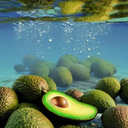 Image similar to avocados underwater