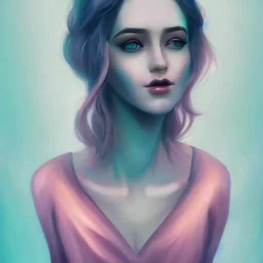 Image similar to portrait of a woman inspired by lois van baarle, charlie bowater, illustration iridescent, iridescent hair, face, hair styles, light make up self confidence, cinematic 8 k