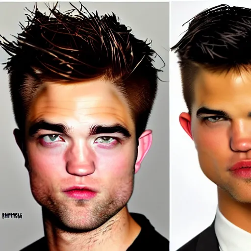 Image similar to robert pattinson mixed with taylor lautner