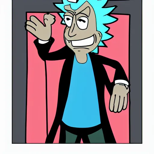 Prompt: rick sanchez in church digital art