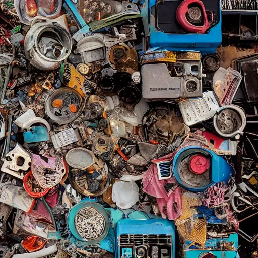 Prompt: visual exploration of general trash, by john jun suh, award - winning, highly detailed, different lenses