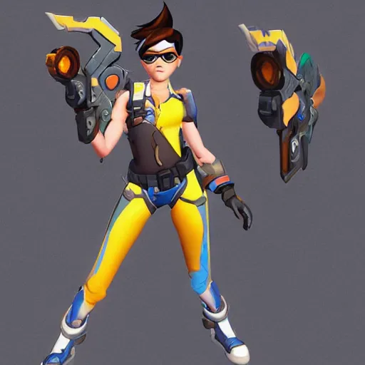 Tracer from Overwatch as a fortnite skin,, Stable Diffusion