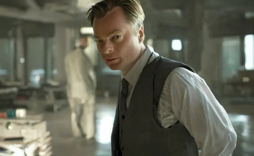 Image similar to high quality high detail movie screenshot by christopher nolan, hd,