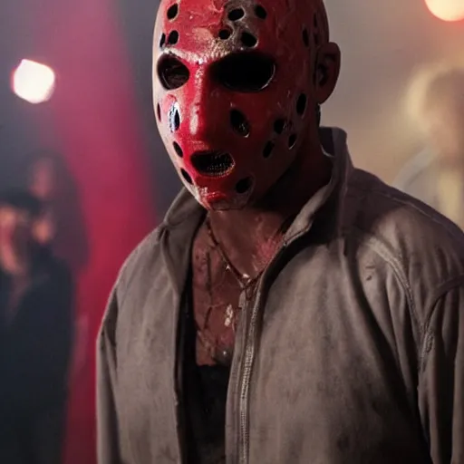 Prompt: jason from friday 1 3 in a rave