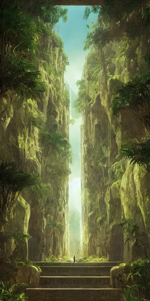 Image similar to symmetry!! egyptian landscape lush green, surreal, dreamlike, lucid dream, very detailed, perfect lighting, perfect composition, 4 k, artgerm, derek zabrocki, greg rutkowski