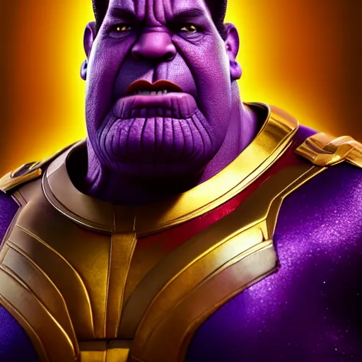 Image similar to a portrait of abdelfattah alsisi as thanos, the pixar adaptation, with same hairstyle, angry facial expressions, hyper detailed, digital art, trending in artstation, cinematic lighting, studio quality, smooth render, unreal engine 5 rendered, octane rendered