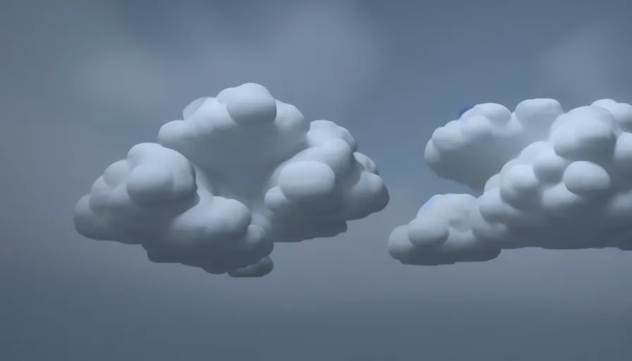 Prompt: Voxel! Rendering of Volumetric Cloud, High Quality, Hyperrealistic Rendering, Octane, Redshift, Smooth Gradients