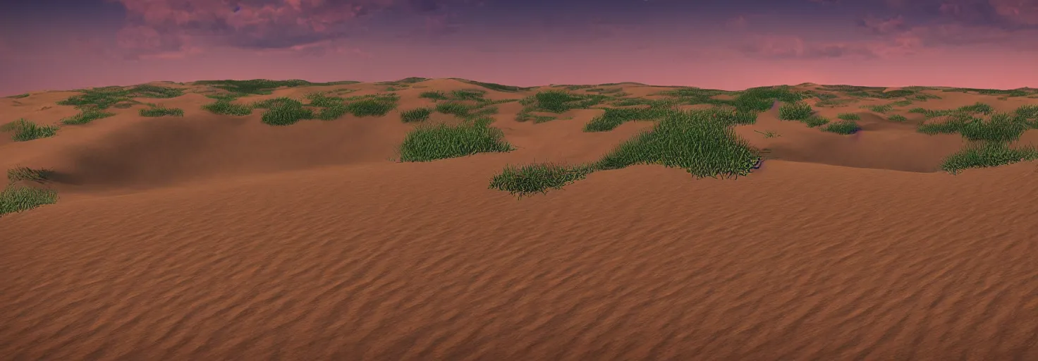 Prompt: super detailed color , of Prince Edward Island sand dunes , unreal engine, gothic rich deep colors, colorful, digital art