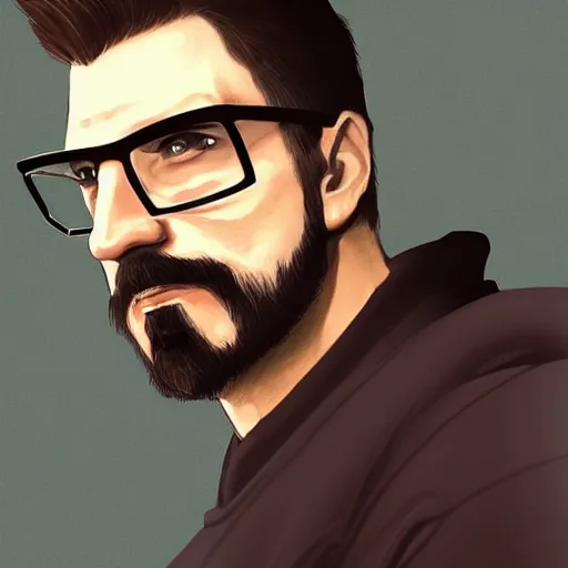 Prompt: A beautiful illustration and portrait of gordon freeman, trending on artstation