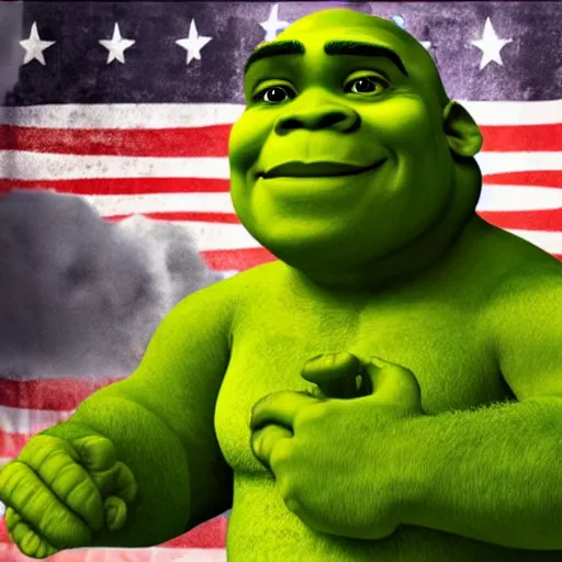 Image similar to obama as shrek