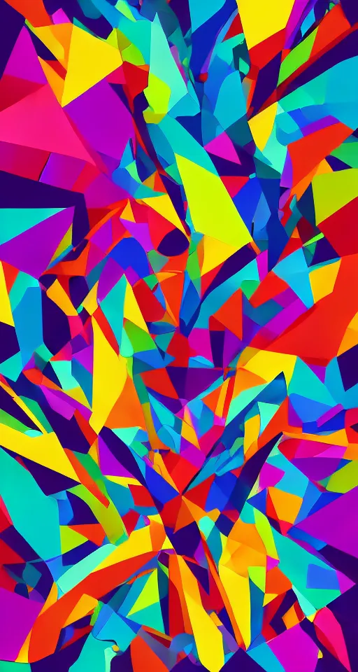 Prompt: A beautiful colorful abstract minimalist vector illustration, black background, artstation, digital 2d drawing, award winning