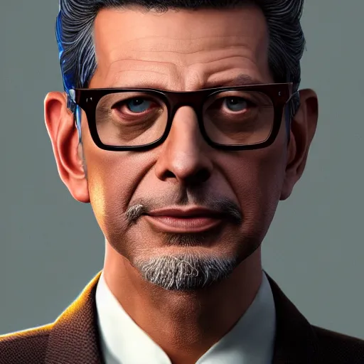 Image similar to !! hyperrealistic!! jeff goldblum, by istvan sandorfi & thomas eakes & xiang duan, perfect facial symmetry, dim volumetric cinematic lighting, 8 k octane comprehensive render, extreme hyper - detailed attributes & atmosphere, intricate, impossibly lifelike composition, masterpiece, artstation, stunning,