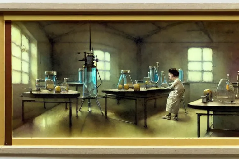 Image similar to ( ( ( ( ( 1 9 5 0 s retro science fiction laboratory interior scene. muted colors. ) ) ) ) ) by jean - baptiste monge!!!!!!!!!!!!!!!!!!!!!!!!!!!!!!