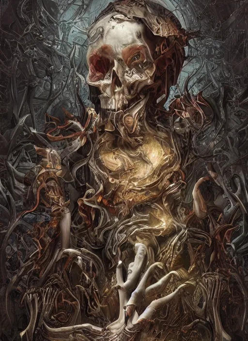 Image similar to fineart illustration of the necromancer, hyper detailed, fantasy surrealism, crisp