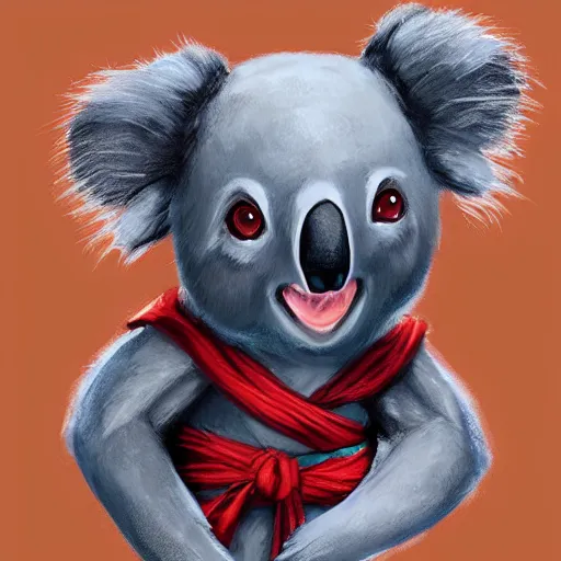 Image similar to a cute koala dressed in a shinobi outfit, digital art by łukasz piskorz and patrick mcenvoy and michael komarck, intricate, highly detailed, artstation, concept art, smooth, sharp focus vector centered