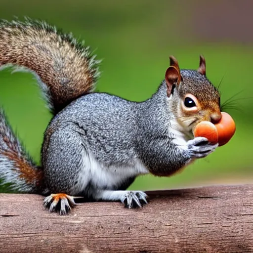 Prompt: a hungry squirrel with rolls and folds of fat
