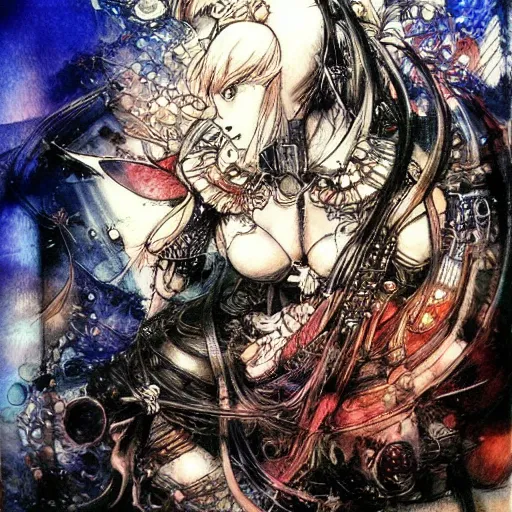 Image similar to art by Yoshitaka Amano,traditional