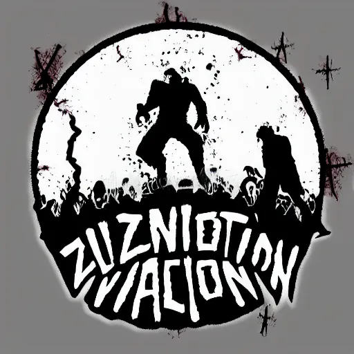 Image similar to zombie nation logo. vector graphics illustrated by jim davis