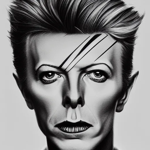 Image similar to portrait of david bowie, art by artgerm