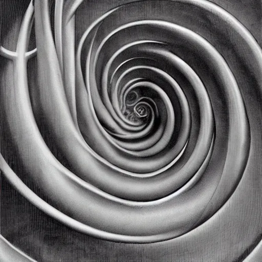 Image similar to spiral, by hr. giger, photorealistic