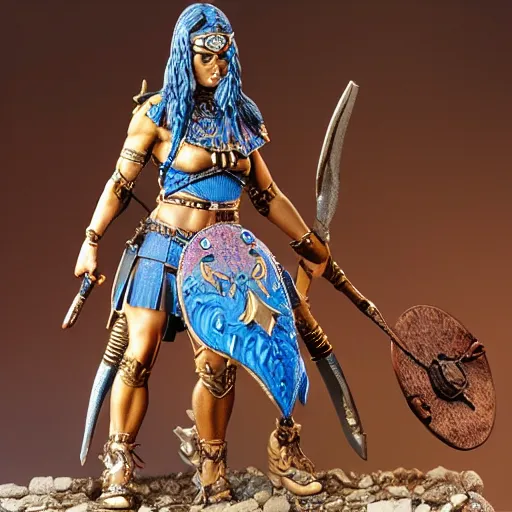 Image similar to 80mm 3d resin highly accurate miniature of warrior woman, standing, Product Introduction Photos, 4K, Full body, simple background