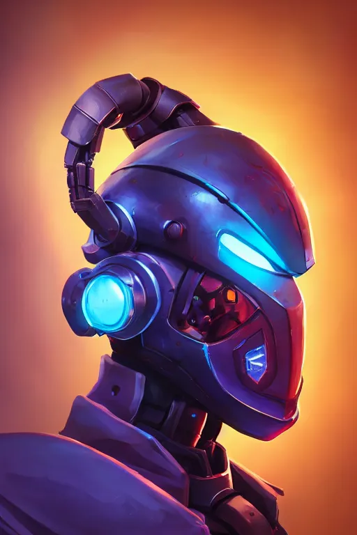 Image similar to epic mask helmet robot ninja portrait stylized as fornite style game design fanart by concept artist gervasio canda, behance hd by jesper ejsing, by rhads, makoto shinkai and lois van baarle, ilya kuvshinov, rossdraws global illumination radiating a glowing aura global illumination ray tracing hdr render in unreal engine 5