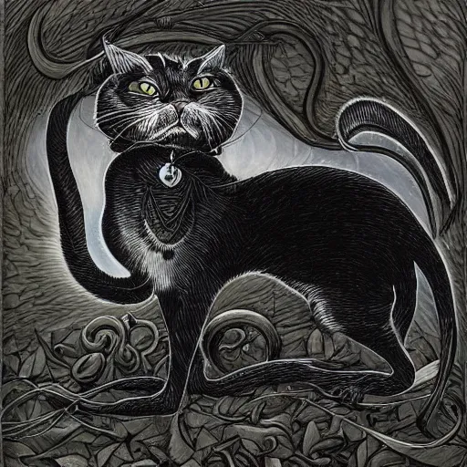 Image similar to “ aaron horkey ” dimitri the black cat prowling for rats 1 0 2 4 x 1 0 2 4