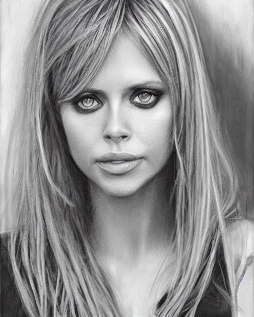 Image similar to charcoal portrait of Britt Ekland by Mandy Jurgens and Richard Schmid