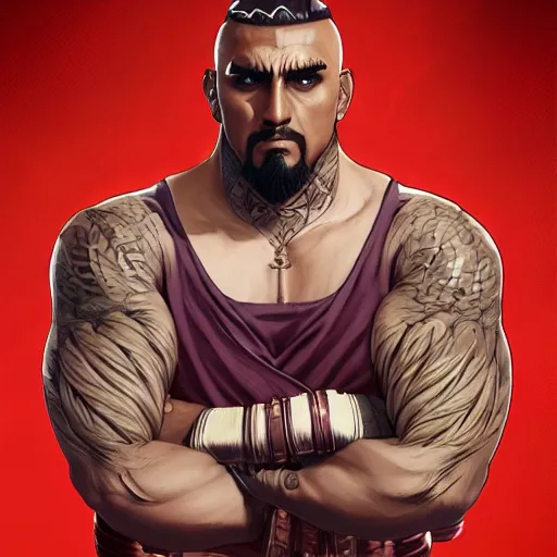 Image similar to arturo vidal as a street fighter character, cg animation, capcom, realistic, character select portrait, by artgerm, greg rutkowski, alphonse mucha, 3 d